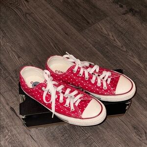 Converse Chuck Taylor Red Canvas Sneakers with White Stars